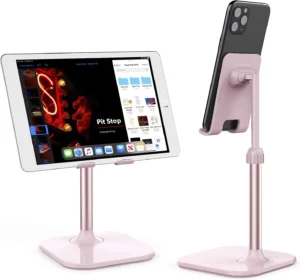 Computer Office Desk Accessories Pink Stand Essentials Fits All Mobile Phones Cell Phone Stand Adjustable Phone Holer for Desk