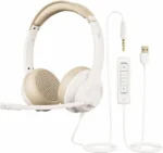 USB Headset with Mic for PC On-Ear Computer Laptop Headphones with Noise Cancelling Microphone in-line Control for Home Office